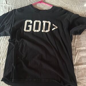 Black T-Shirt with White GOD Graphic